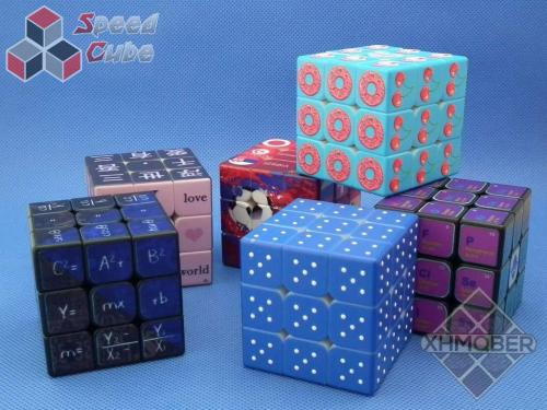 XhmQbeR 3x3x3 Mathematics Cube UV Printing Black