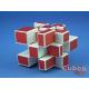 Cube Style Mirror 3x3x3 White Body - Red Stickers