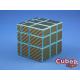 Cube Style Mirror 3x3x3 Blue Body - Golden CarBon