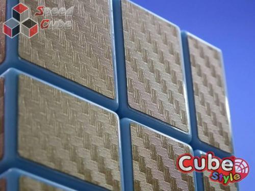 Cube Style Mirror 3x3x3 Blue Body - Golden CarBon