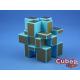 Cube Style Mirror 3x3x3 Blue Body - Golden CarBon