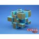 Cube Style Mirror 3x3x3 Blue Body - Golden CarBon