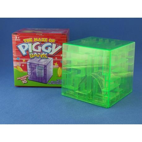Maze Piggy Bank Box Zielona